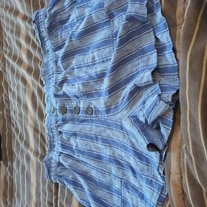 Blue and white striped shorts